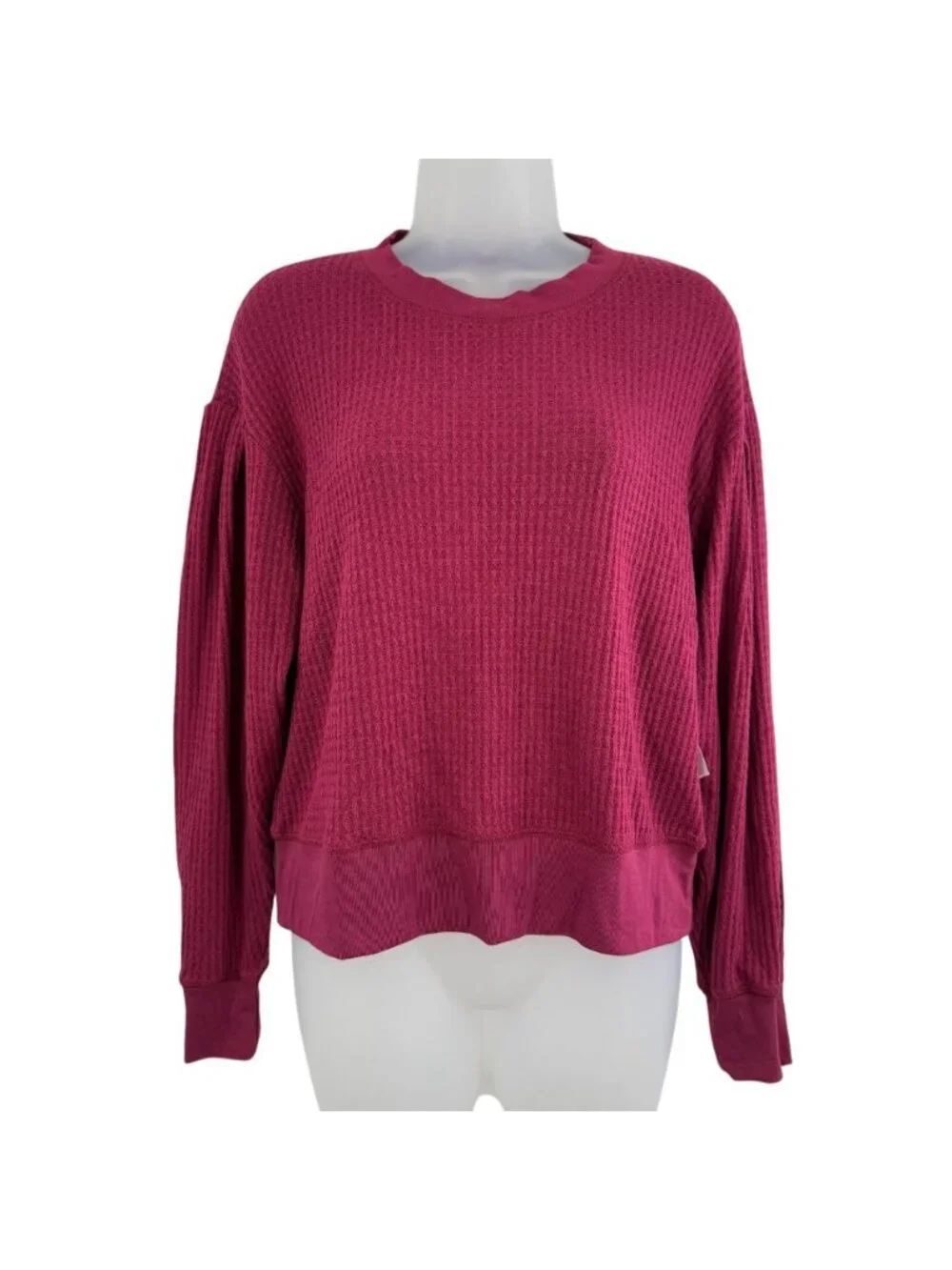 Treasure & Bond Women Crew Neck Drop Shoulder Puff Long Sleeve Sweatshirt XS NWT